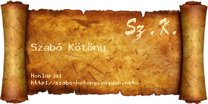 Szabó Kötöny névjegykártya